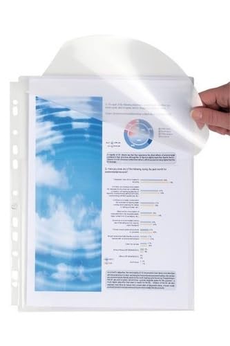 Exacompta 50 Pochettes Perforées soufflet 25mm PP 20/100ème Cristal