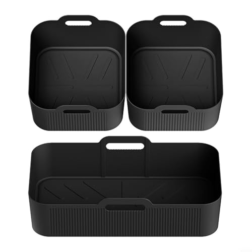 Alfombrilla de silicona separadora de aceite extendida, accesorio para freidora de aire, para freidora de aire AF500 de 5 L y 10 L, antiadherente, resistente al calor, herramienta de cocina (1 negro)