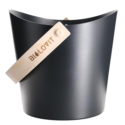 Bilovit Schwarzer Aluminium Saunaeimer 7 L – Sauna Bucket