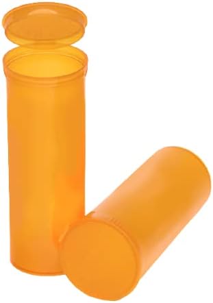 Philips Empty Prescription Pop Top Vial Made in USA Pack of 75 Dry Herb Containers with Child Resistant Translucent Amber Color 60 Dram Medical Pharmacy Pill Bottles