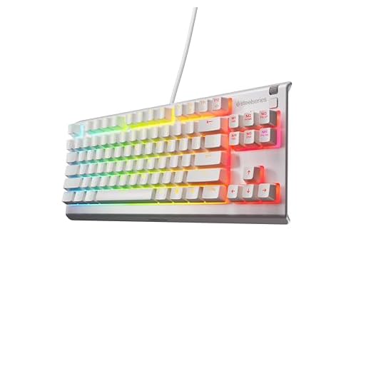 SteelSeries Apex 3 TKL White RGB Gaming-Tastatur – Kompakter Tenkeyless-Formfaktor – 8-Zonen-RGB-Beleuchtung – Wasser- und Staubresistenz – Flüsterleise Gaming-Switches - DE Layout QWERTZ