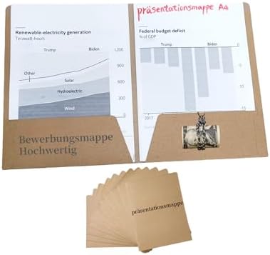 20 Stück A4 Ordner Mit Taschen 350gsm | Präsentationsmappen Mit Kartensteckplatz | Braun