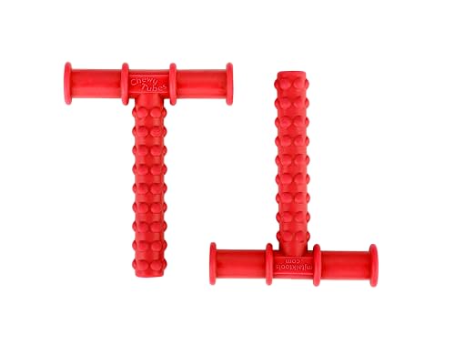 Image of Chewy Tube for Oral Sensory Therapy Red | Non-Toxic Biting & Chewing Tool for Autism, ADHD | Textured Teether for Children & Adults (Red Chewy tube)
