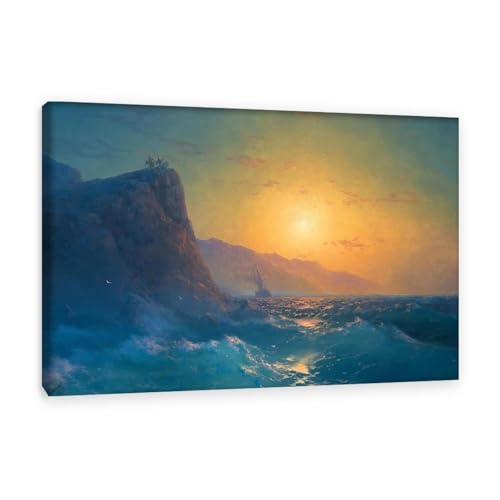 Tableau Ivan Aivazovsky : coucher de soleil poétique en toile 120x80
