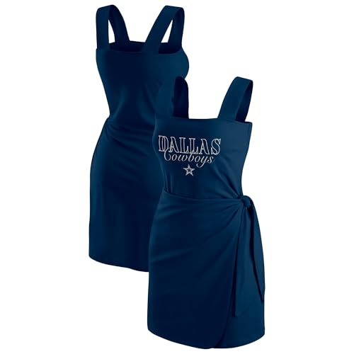 WEAR by Erin Andrews Women's Navy Dallas Cowboys Wrap Dress