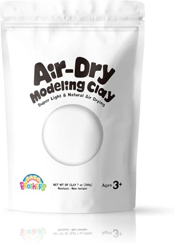 Sago Brothers White Air Dry Clay, 7oz Modeling Clay for Kids, Super Soft and Ultra Light Molding Clay for Children, Refill White Clay for Kids Age 3-12, Kids Gifts for Girls Boys, Kids Toys Crafts Kit
