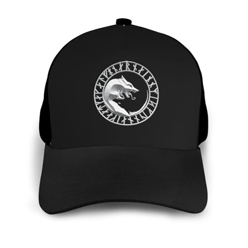 Viking Norse Wolf Unisex Classic Adjustable Curved Brim Baseball Cap, Trucker Hat3
