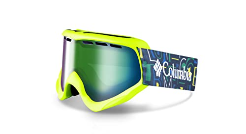 Goggles de ski Columbia Snowcation unisexe enfant écran vert miroir et blanc