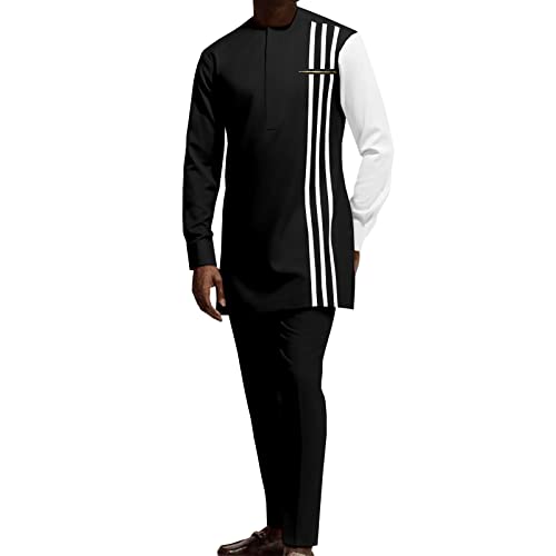 African Men Traditional Clothing Set Dashiki Shirts Ankara Pants 2 Piece Set Plus Size Tracksuit Outfits