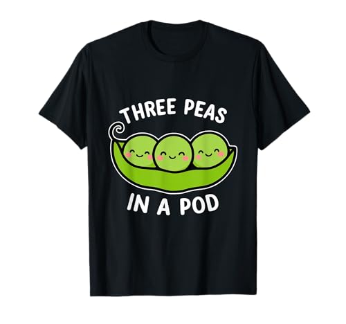 Three Peas in a Pod Cute Kawaii Funny T-Shirt