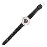 Holibanna Modische Damenuhr Quarzuhr mit Herz Design Glattes Schwarzes Lederarmband Elegante Digitaluhr für Freizeit und Schule