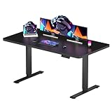 FLEXISPOT E1 ONE PIECE Electric Standing Desk Height Adjustable Sit Stand Desk with Memory Smart Panel(120 * 60cm, Black)