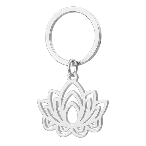DONWOIE Lotus Flower Keychain – Key Chains with Elegant Lotus