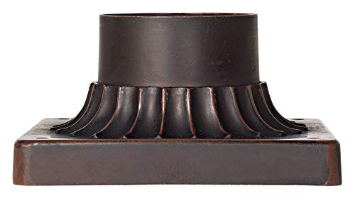 John Timberland Outdoor Pier Mount Post Adapter Antique Bronze Aluminum Fluted Column Style Base 5 3/4