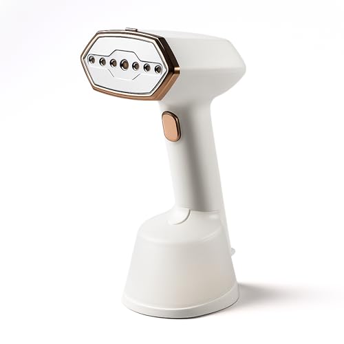 LEMZEY Portable Handheld Garment Steamer – 1300W Steamer for Clothes, Travel Steamer with 280ml Water Tank, Fast Heat-Up, Lint Remover & Fabric Brush, Clothes Steam for Home & Travel (BLACK)