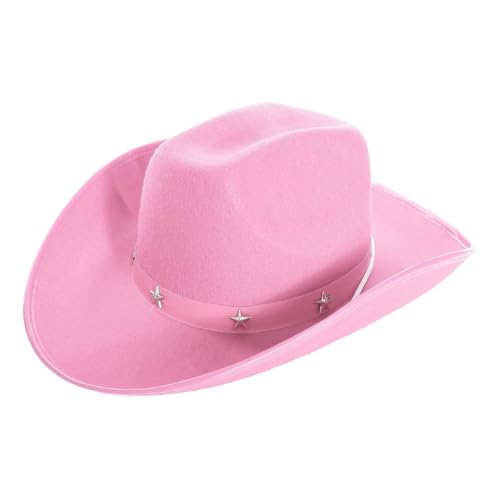 Pink Cowboy Hats - Pack of 1 - Hat Star-Studded Cowboy Hat Cowgirl Hats Wild West Fancy Dress Accessory