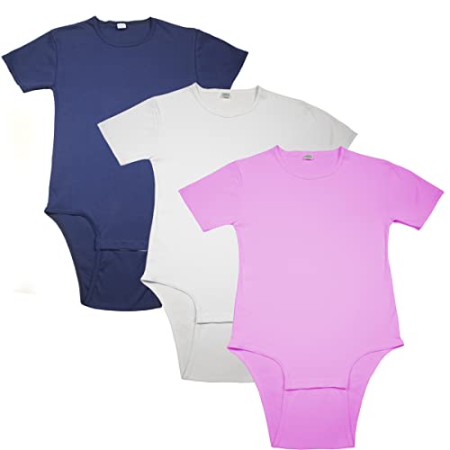 Leakmaster Adult Bodysuit Diapering T-Shirt Quality Long Lasting Heavyweight 100% Cotton Fabric. Front Facing Reinforced Snap Closures. Xlarge - White #TOP2
