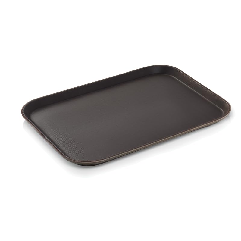 12x Tablett Gastro schwarz eckig 46 x 35,5 cm rutschhemmend PP
