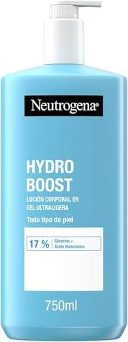 Neutrogena Hydro Boost Loción corporal en Gel Ultraligera para todo tipo de piel (750 ml), crema hidratante corporal refrescante con Glicerina y Ácido Hialurónico