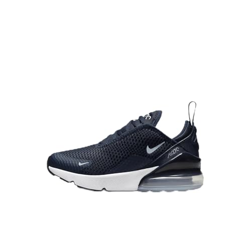 Nike Air Max 270 Little Kids' Shoe (AO2372-407, Obsidian/White/White/Cobalt Bliss) Size 11