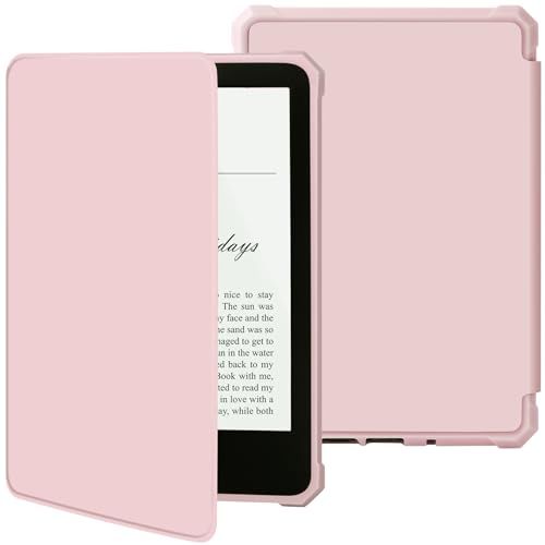 Hülle für 7 Kindle Paperwhite und Kindle Colorsoft Signature Edition Erschienen 2024/2025 Leicht Wasserfest Umfassender Schutz und Magnetverschluss (Light pink)