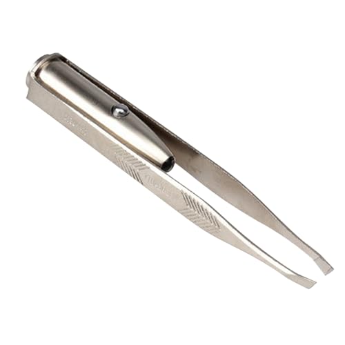 Beaupretty Pinzas Depiladoras para Cejas con Luz LED Integrada Diseño Compacto Portátil Precisión para Eliminar Facial Herramienta de Maquillaje Práctica para Mujer
