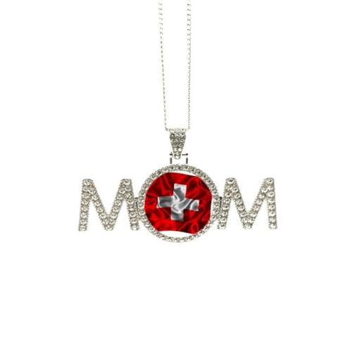 Collier en soie avec motif Suisse M | Bijou textile haut de gamme pour femme