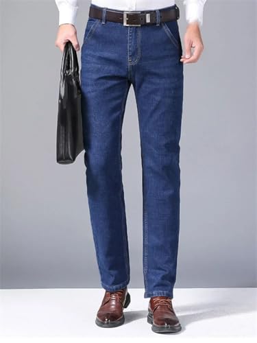 Men's Classic Style Jeans Business Fashion Slim Fit Denim Pants Casual Trousers4
