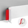 SUJIAMEI Peel and Stick Baseboard Trim,2.1 Inch x 20 Feet Rubber Wall Base Moulding Trim,White Cove Base Vinyl Baseboard (White)