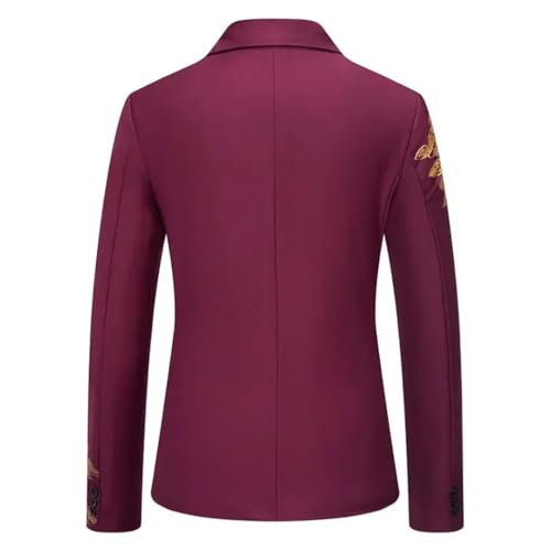 Men Business Social Suit Single Breasted Wedding Prom Party Rose Printed Blazers2