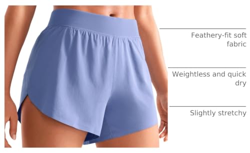 Image of CRZ YOGA Mid Waisted Split Running Shorts 4 inch | Mesh Liner, Quick Dry, Lightweight, for Women