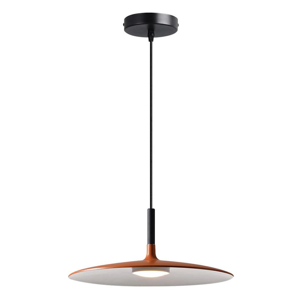 ZGDHWCR 13.7 Inch Metal Pendant Lamp, Single Head Height Adjustable Hanging Light, Modern Industrial Style Chandelier, Kitchen Island Living Room Bar Decoration Light Fixtures