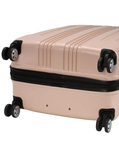 Image of Rockland London Hardside Expandable Spinner Wheel Luggage, Champagne, Checked-Large 28-Inch