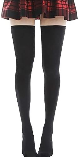 SUPER Q Cosplay Thigh High Stockings Cute Lolita Long Knee Socks Girls Costume Party Stockings for Women Black