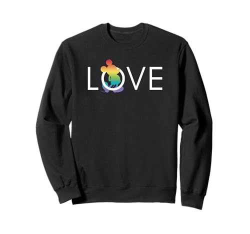 Sweat Mickey Mouse arc-en-ciel Disney pull classique col rond gris pour adulte