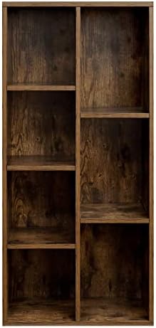 VASAGLE Bookcase, Kid's Bookshelf with 7 Compartments, Freestanding Storage Unit for Decor, in Living Room, Study, and Office, 50 x 24 x 106 cm, Rustic Brown LBC27BX