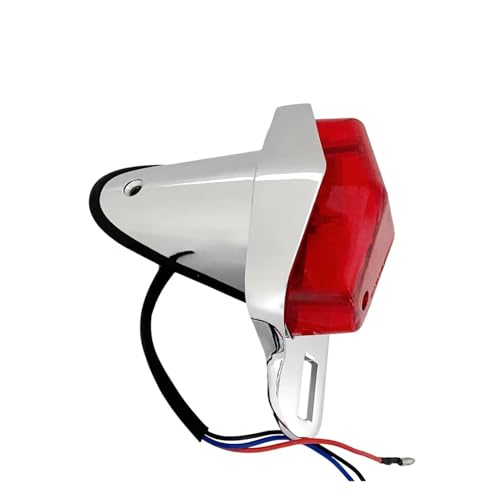 Feu arrière moto vintage LED Lucas clignotant support plaque immatriculation custom - 3