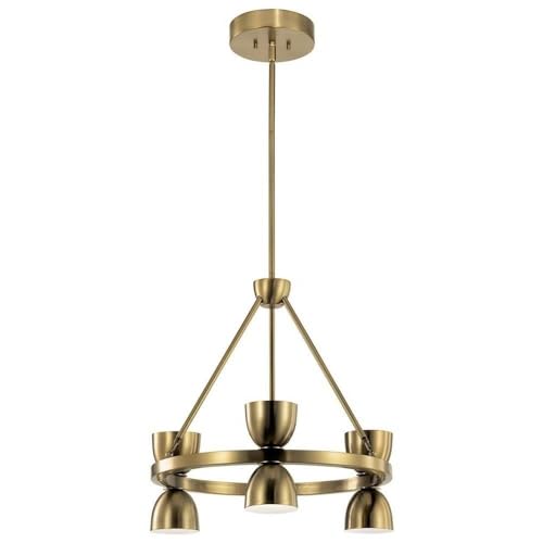 Kichler Baland 22 Inch 6 Light Chandelier in Brushed Natural Brass