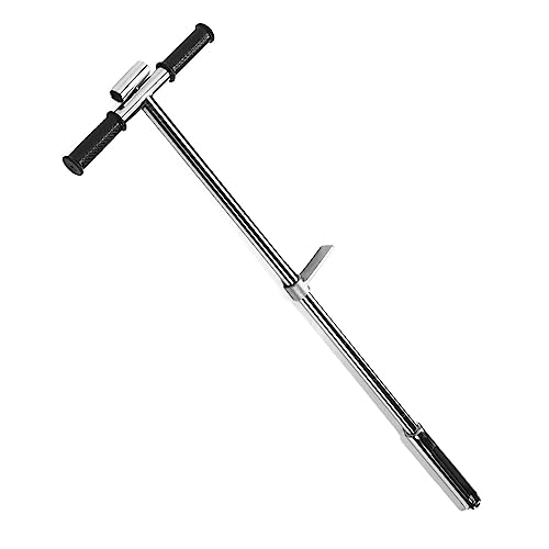 Bodenprobenehmer Sonde mit Pedal und Griff, Edelstahl Boden Test Bodensonden Stab Gartenarbeit Böden Sonde, für Bodenprobenahme Pflanzenpflege Garten Rasen Bauernhof 105cm / 41.3in