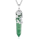 XIANNVXI Natural Green Aventurine Crystal Point Pendant Necklace Reiki Healing Crystals Stone...
