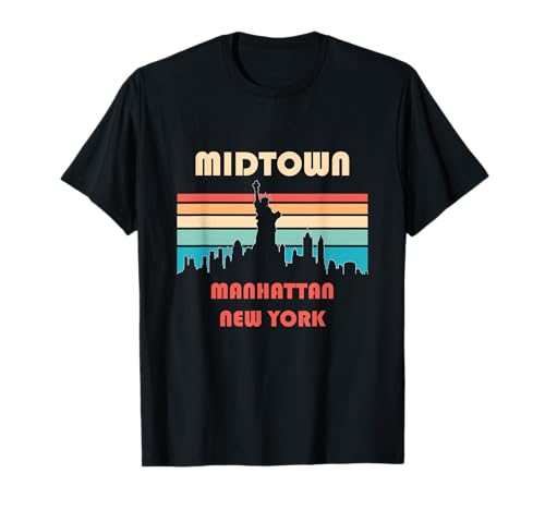 Midtown Manhattan New York Retrò Vintage Maglietta