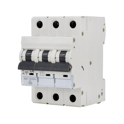 Interruptor automático 6KA 3P C 25A, protege circuitos eléctricos, ideal para instalaciones residenciales y comerciales.