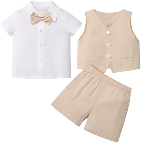 IMEKIS Baby Boy Baptism Outfit: Infant Christening Clothing Wedding Dress Shirt 