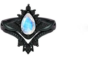 Pear Shaped Moonstone Engagement Rings for Women Sterling Silver