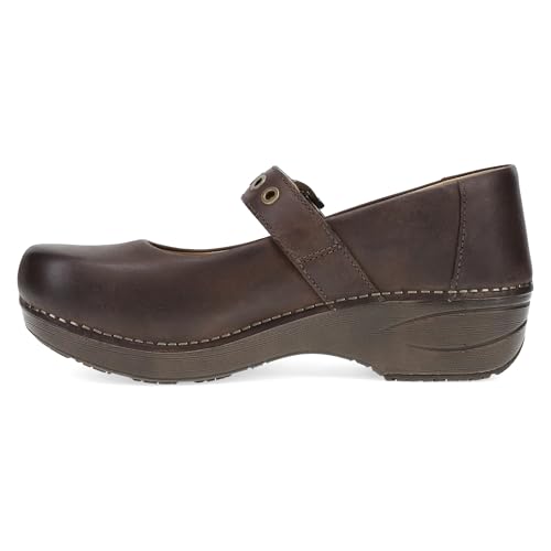 Image of Dansko XP 2.0 Mary Jane Clogs for Women - Slip-Resistant Leather Shoes with Arch Support, Removable Footbed, and Adjustable Strap - Ideal for Teachers & Service Professionals