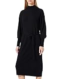 Mock-Neck HUGO Damen Sedellema Langarm-Kleid aus Schurwolle mit Gürtel Schwarz L