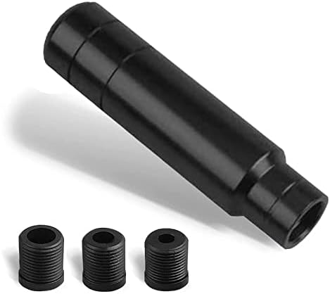 Guofulda Weighted Manual Shift Knobs Black, 5 Inch with 3 Threaded Adapters M8 M10 M12 x 1.25, Metal Gear Stick Shift Knob Aluminum Alloy, Universal Car Accessories Lever Cover Head