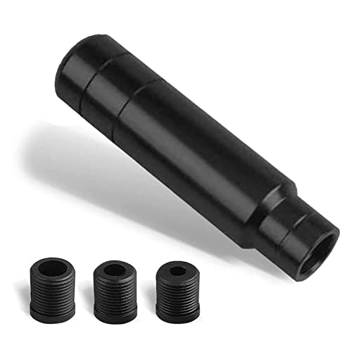 Guofulda Weighted Manual Shift Knobs Black, 5 Inch With 3 Threaded Adapters M8 M10 M12 X 1.25, Metal Gear Stick Shift Knob Aluminum Alloy, Universal Car Accessories Lever Cover Head #TOP2