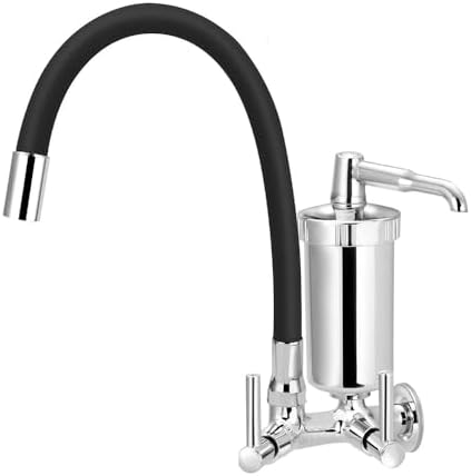 Torneira Filtro Parede Base de Abs Cano Gourmet (Preto 1 Saída)