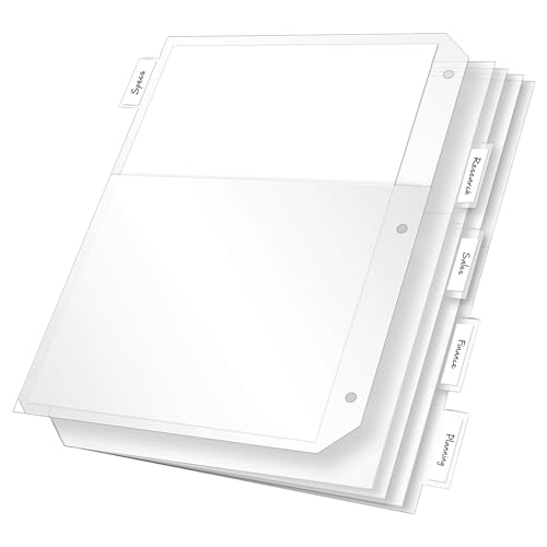 Intercalaires transparents A4 à onglets pour classeur protégeant vos documents